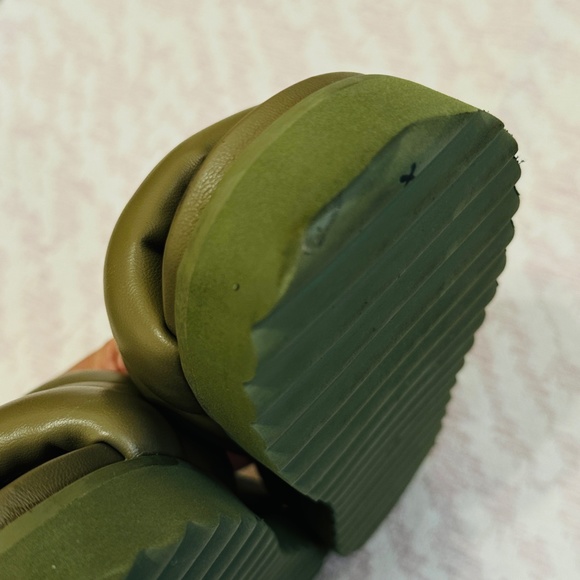 SCHUTZ | Maisha Vegan Leather Platform Sandal Slide Aspen Green, sz 8.5 - Picture 11 of 12